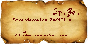 Szkenderovics Zsófia névjegykártya